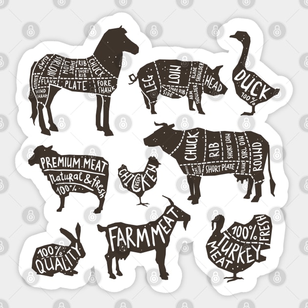 Farm Animals Sticker by Mako Design 